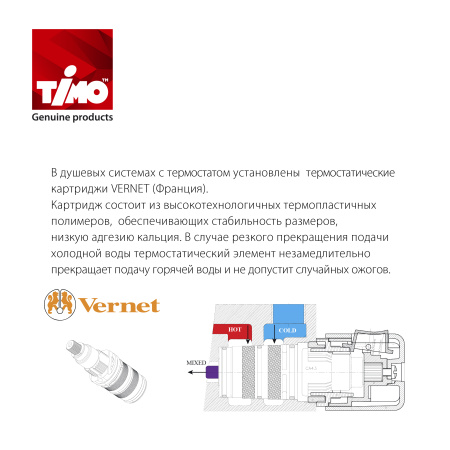 Встраиваемая душевая система с термостатом Timo Saona SX-2359/16SM белый матовый